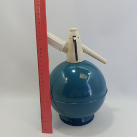 Сифон для газирования воды, металлический, синий. СССР. Картинка 8